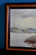 Original Swedish Modernist " Lake " by Gosta Cummings- VIntage and Framed Noah Ancienne