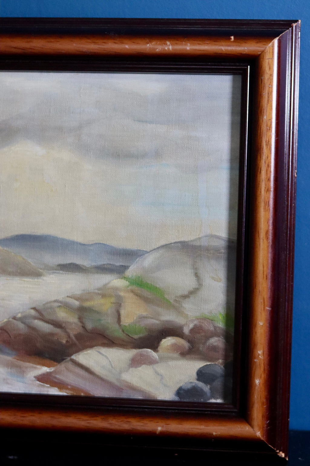 Original Swedish Modernist " Lake " by Gosta Cummings- VIntage and Framed Noah Ancienne