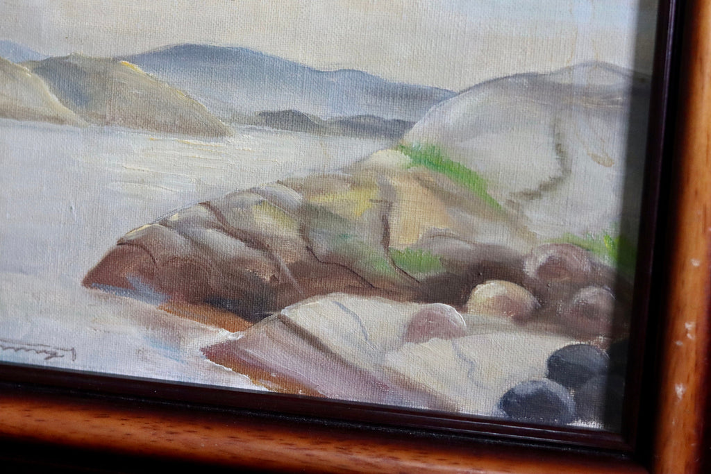 Original Swedish Modernist " Lake " by Gosta Cummings- VIntage and Framed Noah Ancienne