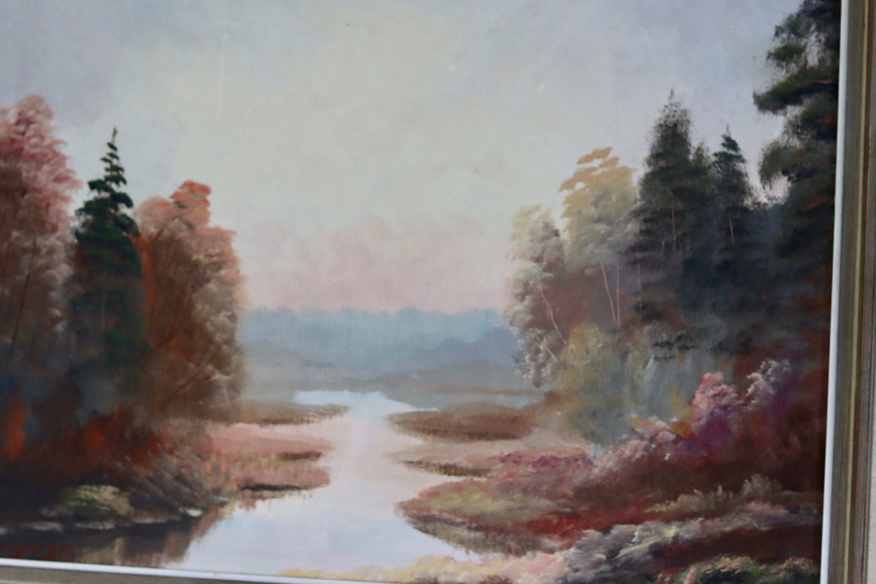 Original Swedish Modernist Oil on Canvas Vintage & Framed Noah Ancienne