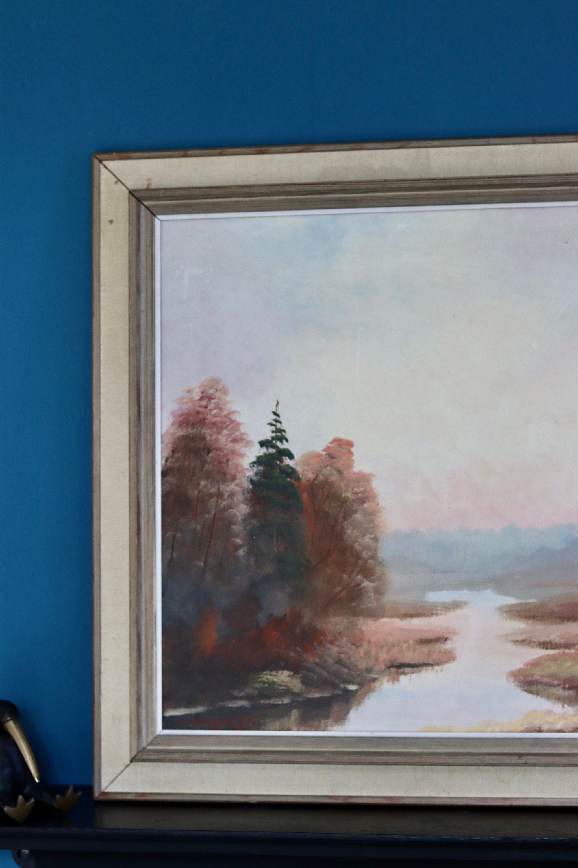 Original Swedish Modernist Oil on Canvas Vintage & Framed Noah Ancienne