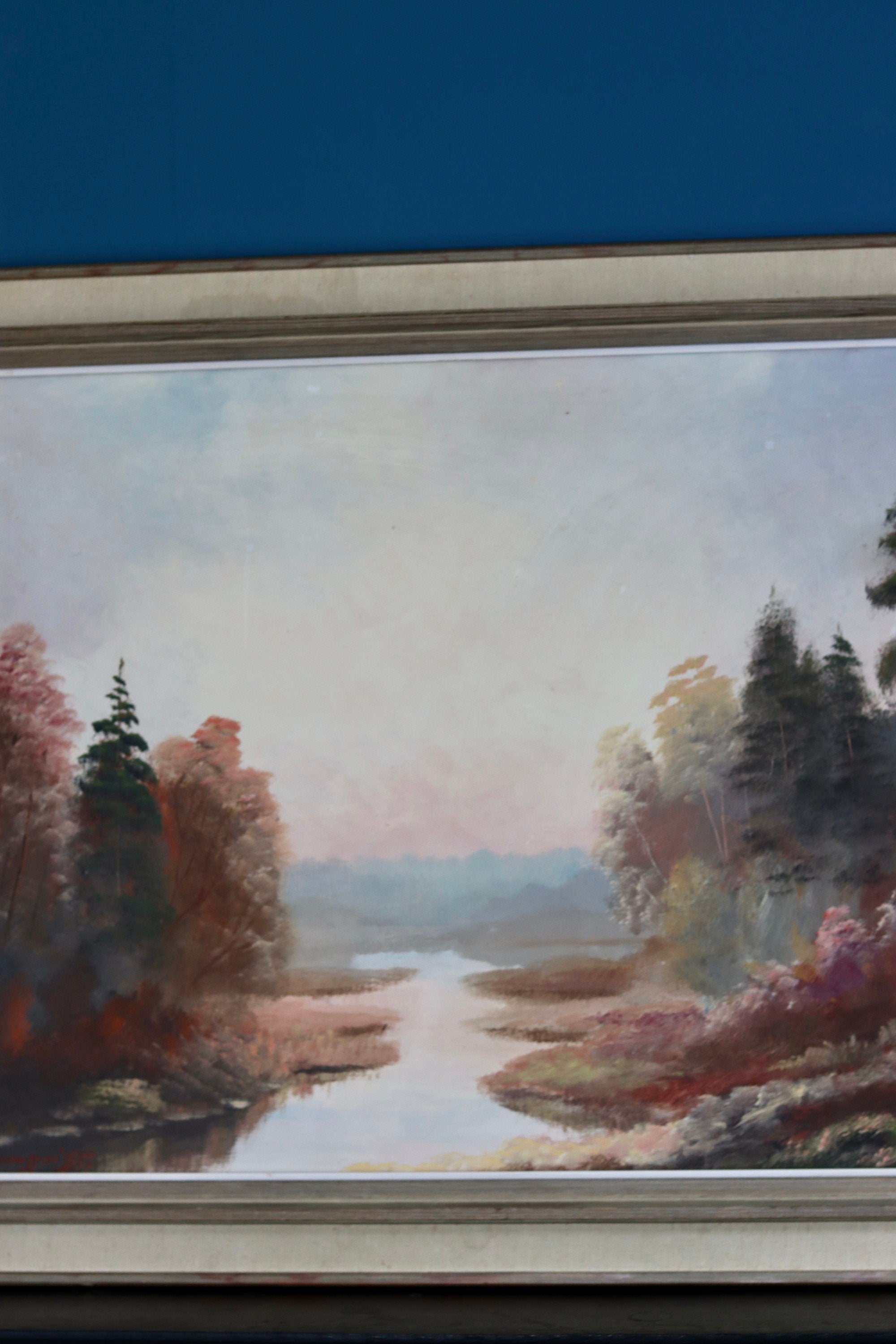 Original Swedish Modernist Oil on Canvas Vintage & Framed Noah Ancienne