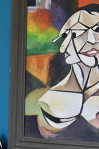 Original Swedish Modernist Oil on canvas"Personality Within" - Vintage & Framed Noah Ancienne