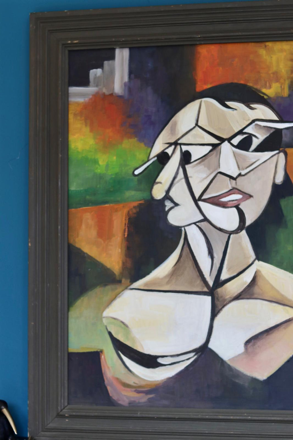 Original Swedish Modernist Oil on canvas"Personality Within" - Vintage & Framed Noah Ancienne