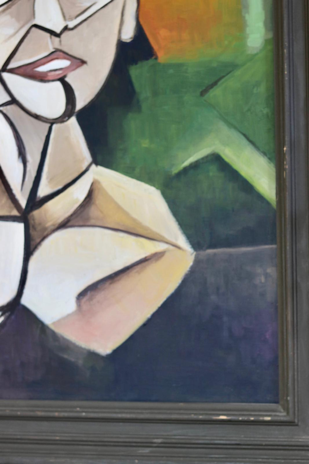 Original Swedish Modernist Oil on canvas"Personality Within" - Vintage & Framed Noah Ancienne