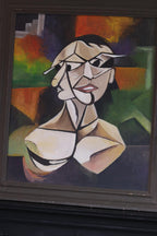 Original Swedish Modernist Oil on canvas"Personality Within" - Vintage & Framed Noah Ancienne