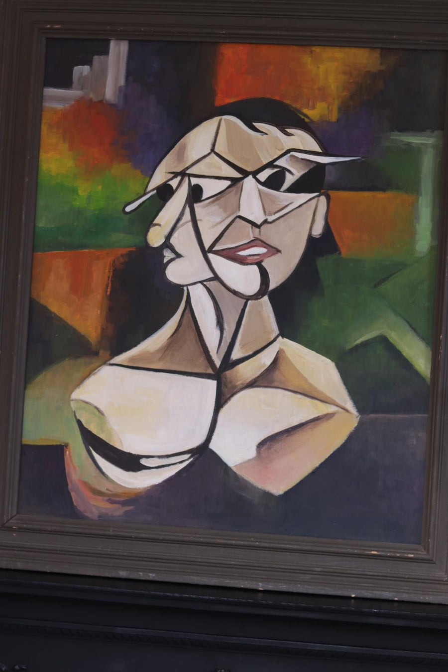 Original Swedish Modernist Oil on canvas"Personality Within" - Vintage & Framed Noah Ancienne