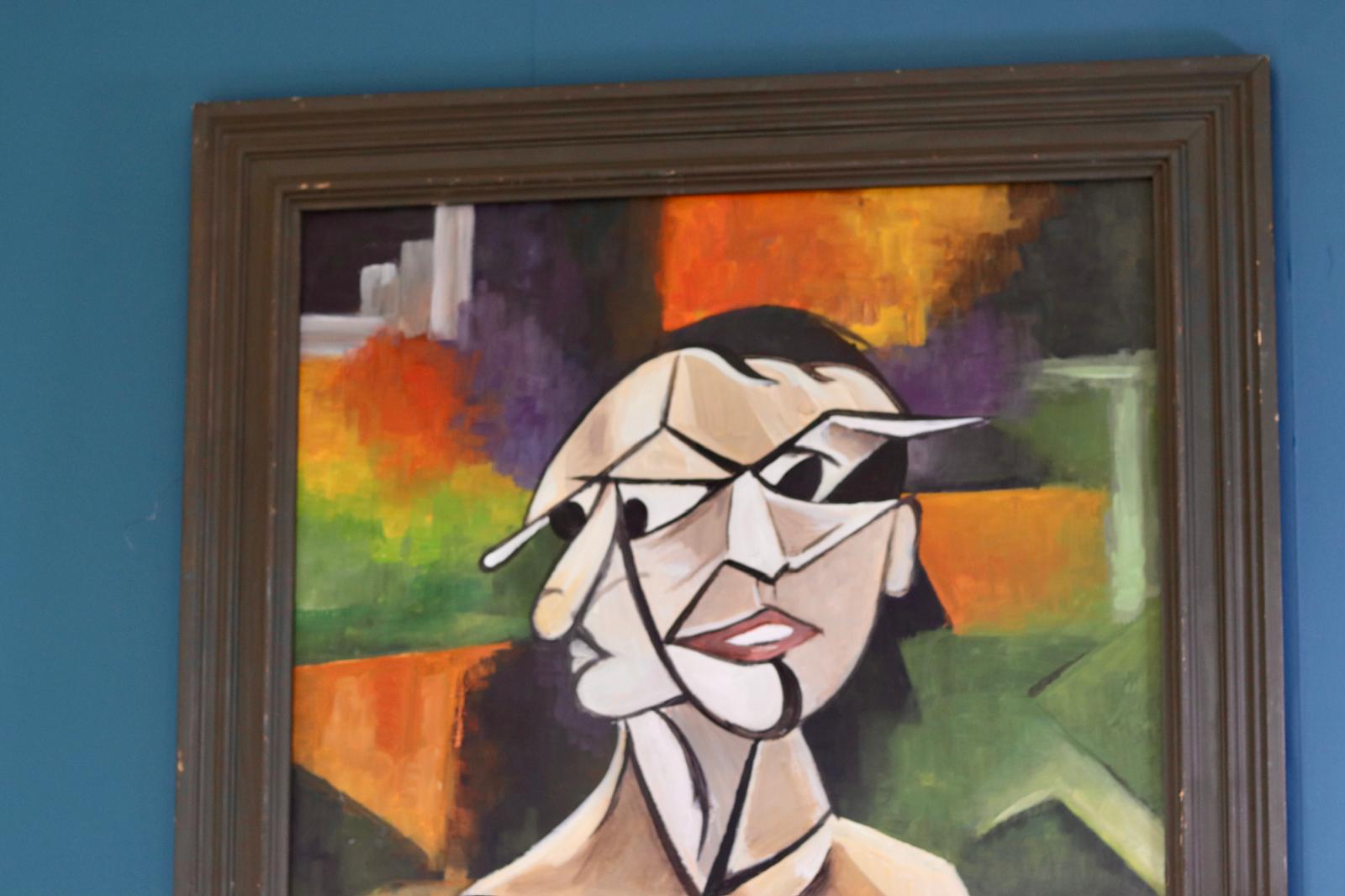 Original Swedish Modernist Oil on canvas"Personality Within" - Vintage & Framed Noah Ancienne