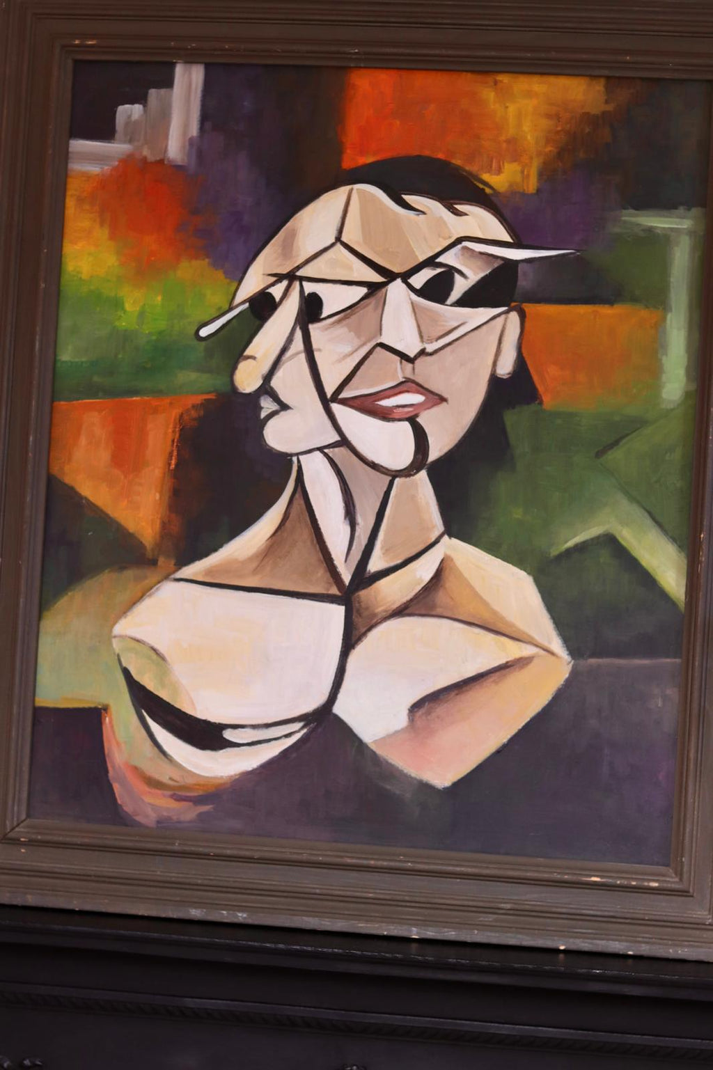 Original Swedish Modernist Oil on canvas"Personality Within" - Vintage & Framed Noah Ancienne