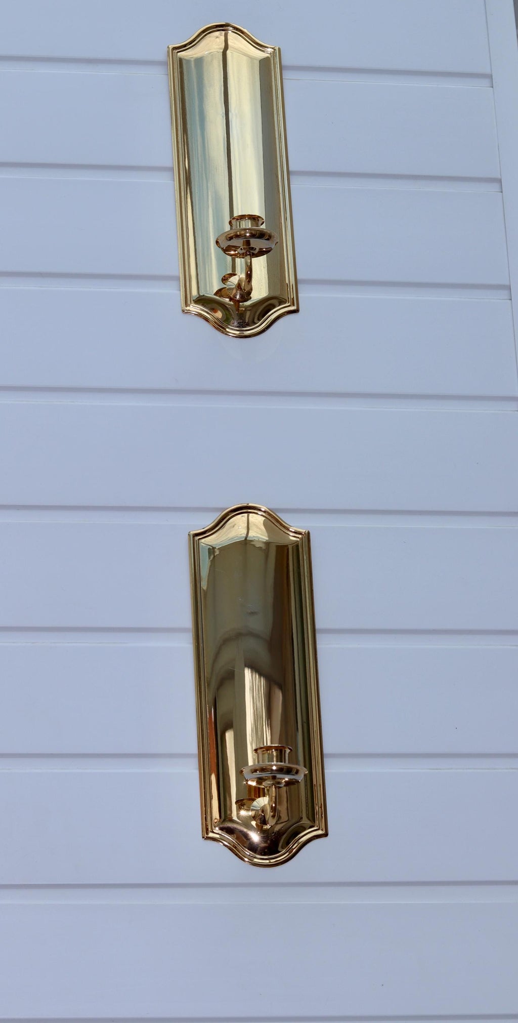 Pair Of Mid Century Style 24K Swedish Brass Sconces by Scandia Noah Ancienne