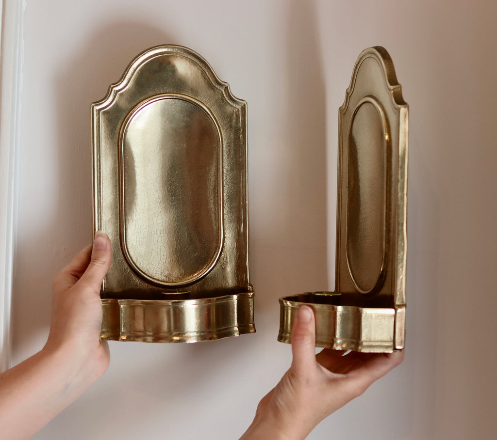 Pair Of Mid Century Swedish Brass Sconces Noah Ancienne