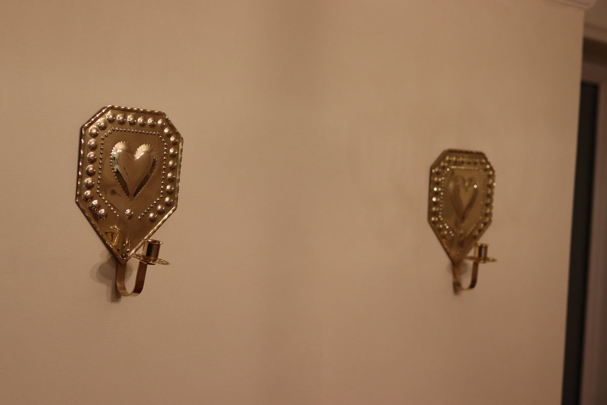 Pair Of Mid Century Swedish Brass Sconces Noah Ancienne