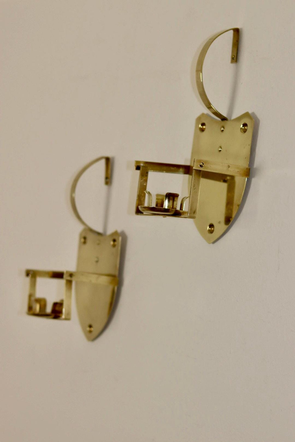 Pair Of Mid Century Swedish Brass Sconces Noah Ancienne