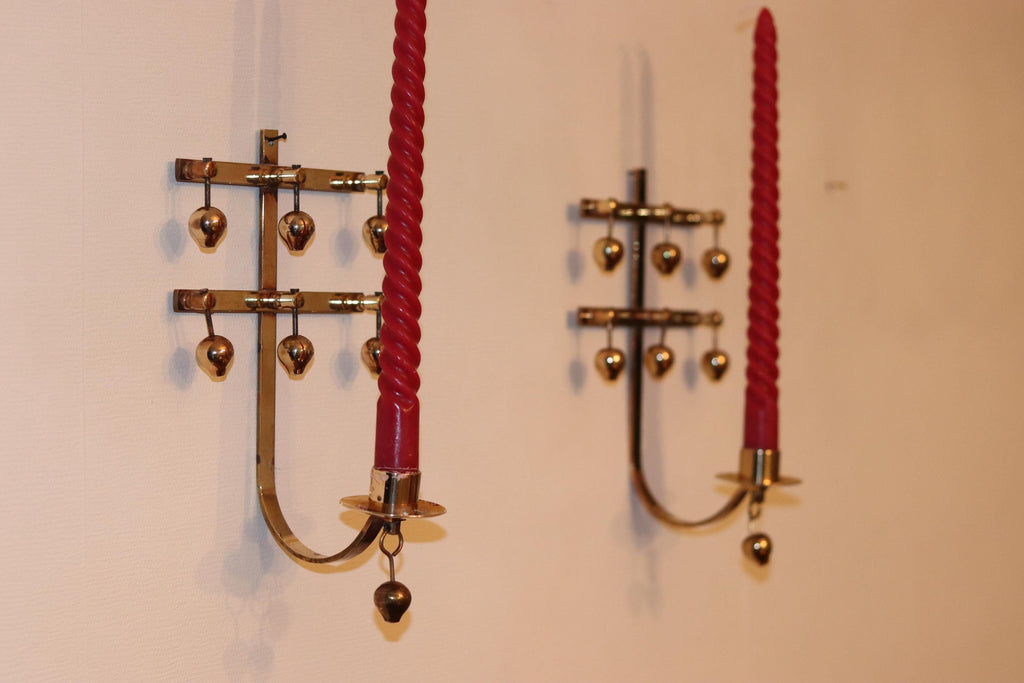 Pair Of Mid Century Swedish Brass Sconces by Kee Mora Noah Ancienne