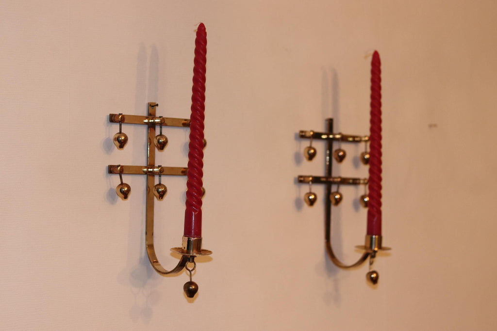 Pair Of Mid Century Swedish Brass Sconces by Kee Mora Noah Ancienne