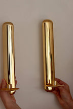 Pair Of Mid Century Swedish Gold Plated Brass Sconces by Scandia Noah Ancienne