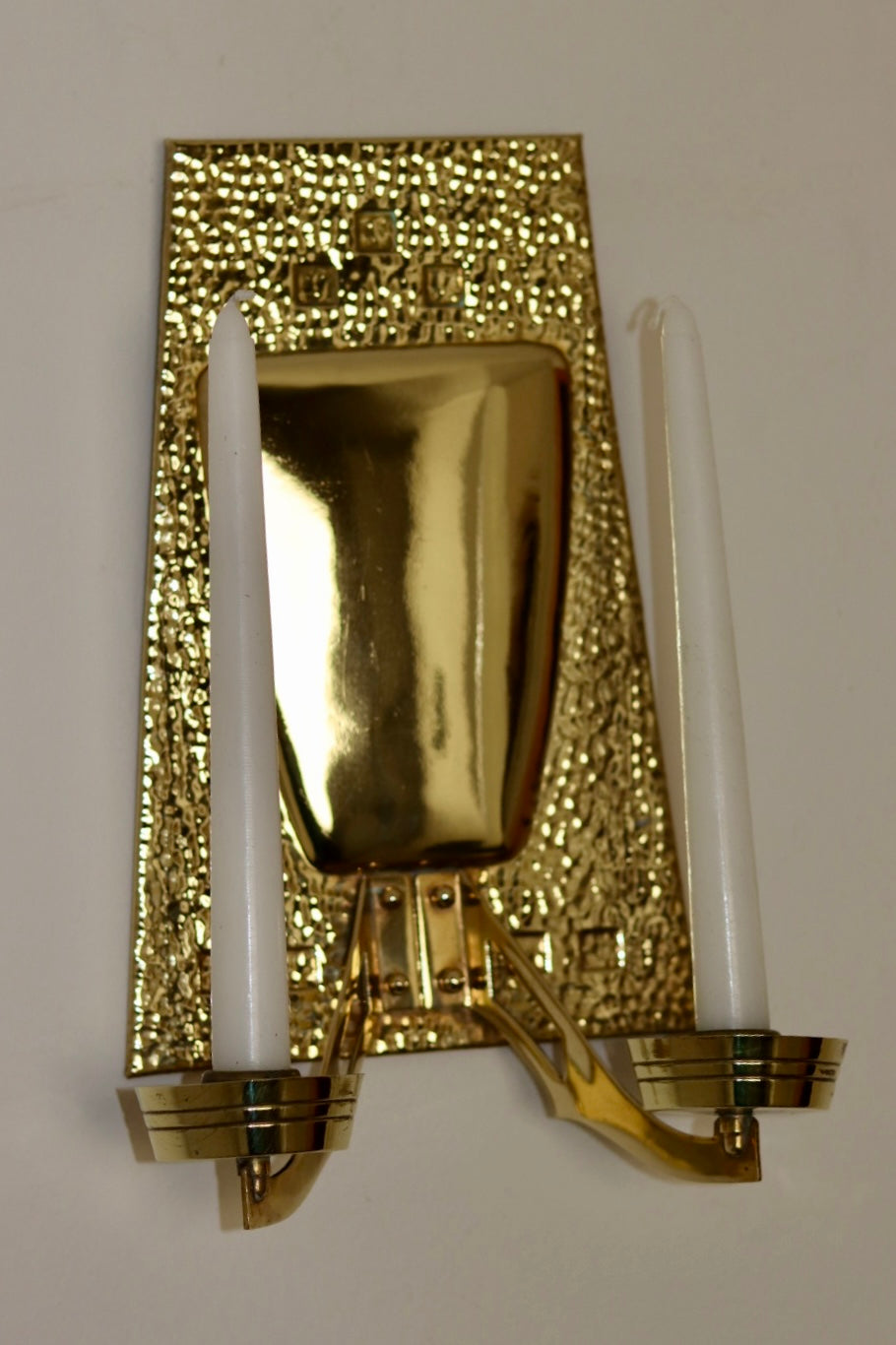 Pair of Art Nouveau Brass Sconces, early 20th century. Noah Ancienne