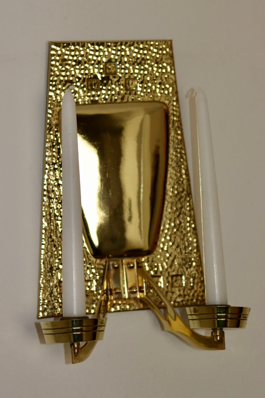 Pair of Art Nouveau Brass Sconces, early 20th century. Noah Ancienne