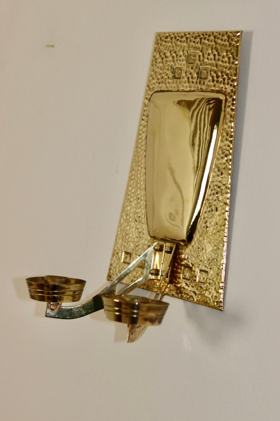 Pair of Art Nouveau Brass Sconces, early 20th century. Noah Ancienne