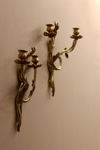 Pair of Brass Louis XV French Wall Sconces Noah Ancienne
