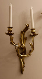 Pair of Brass Louis XV French Wall Sconces Noah Ancienne