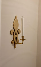Pair of Fleur deLys Vintage Brass Sconce Noah Ancienne