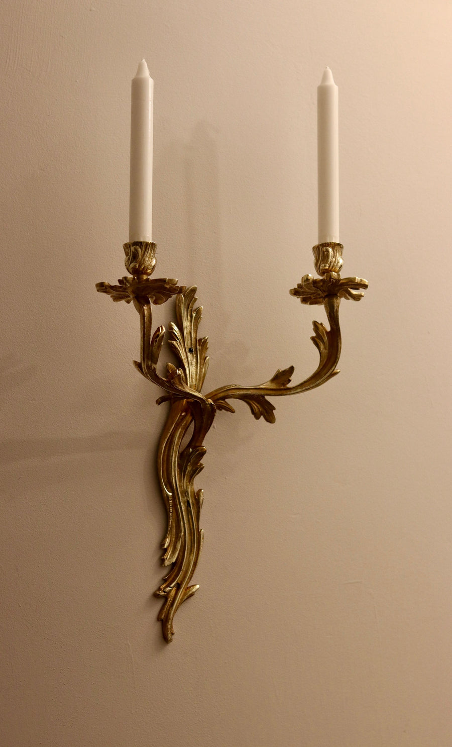 Pair of Louis XV French brass Sconces Noah Ancienne