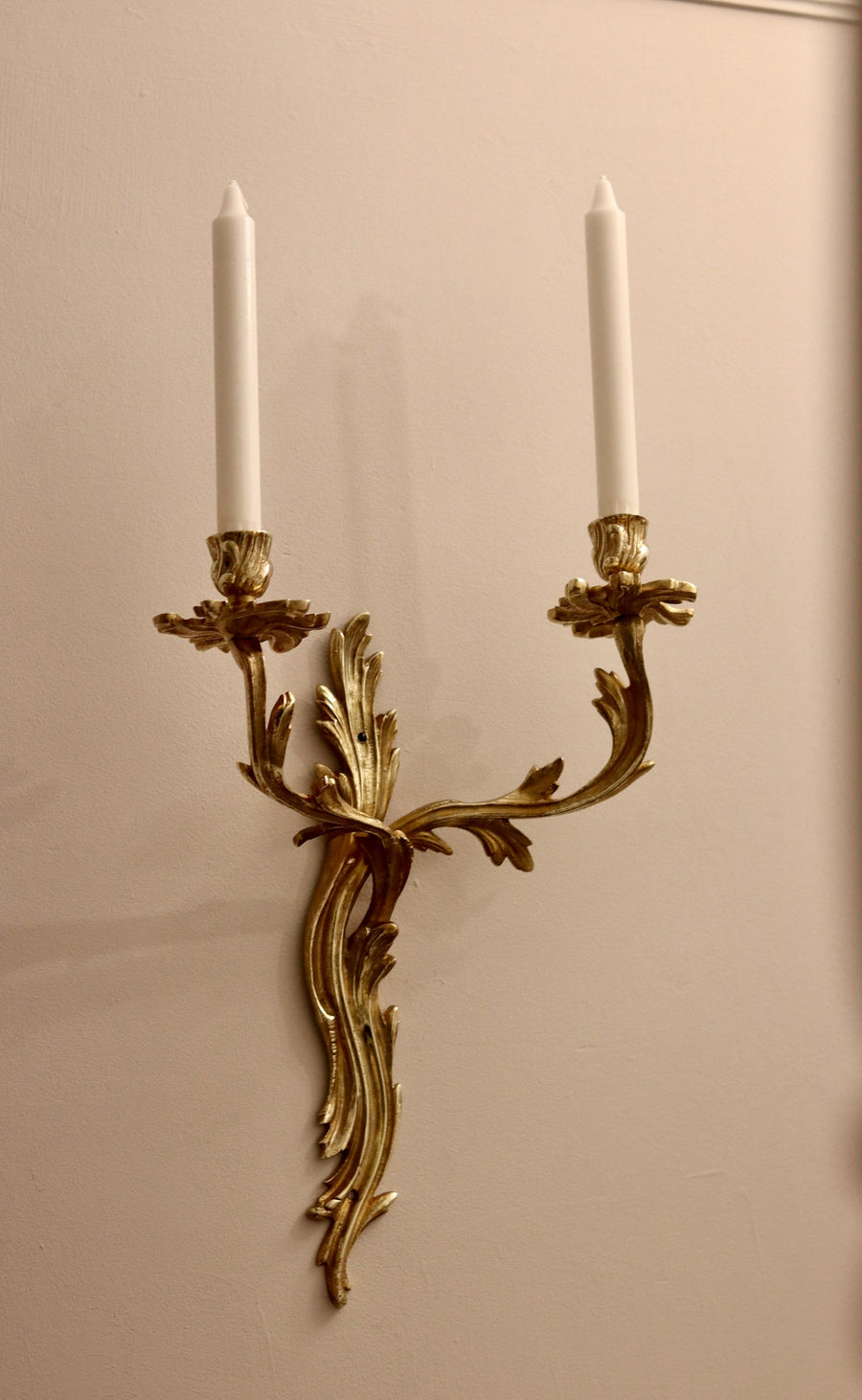 Pair of Louis XV French brass Sconces Noah Ancienne