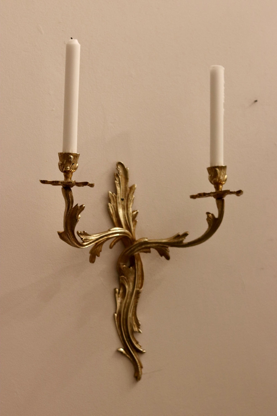 Pair of Louis XV French brass Sconces Noah Ancienne