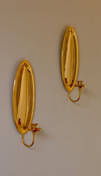 Pair of Mid-Century Swedish 24K Gold Plated Sconces by Scandia Noah Ancienne