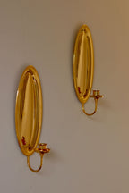 Pair of Mid-Century Swedish 24K Gold Plated Sconces by Scandia Noah Ancienne