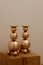 Pair of Mid-Century Swedish Brass Candle Holders By Gusum Noah Ancienne