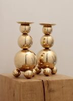 Pair of Mid-Century Swedish Brass Candle Holders By Gusum Noah Ancienne