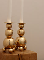Pair of Mid-Century Swedish Brass Candle Holders By Gusum Noah Ancienne