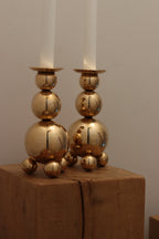 Pair of Mid-Century Swedish Brass Candle Holders By Gusum Noah Ancienne