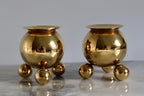 Pair of Mid-Century Swedish Brass Candle Holders Noah Ancienne