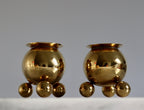 Pair of Mid-Century Swedish Brass Candle Holders Noah Ancienne