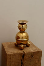 Pair of Mid-Century Swedish Brass Candle Holders by ALB Lindstrom Eskiltuna Noah Ancienne