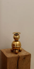 Pair of Mid-Century Swedish Brass Candle Holders by ALB Lindstrom Eskiltuna Noah Ancienne