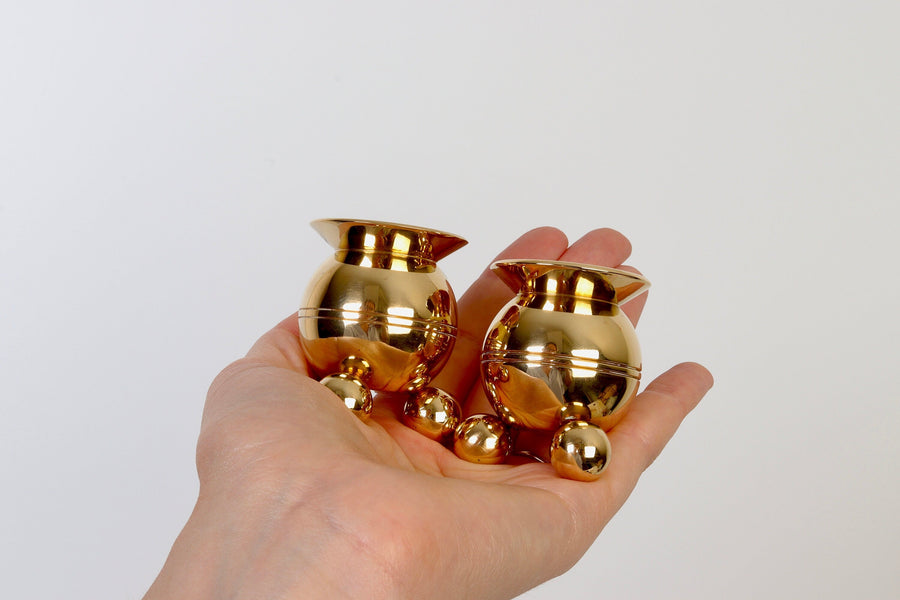 Pair of Mid-Century Swedish Brass Candle Holders by Skultuna Noah Ancienne