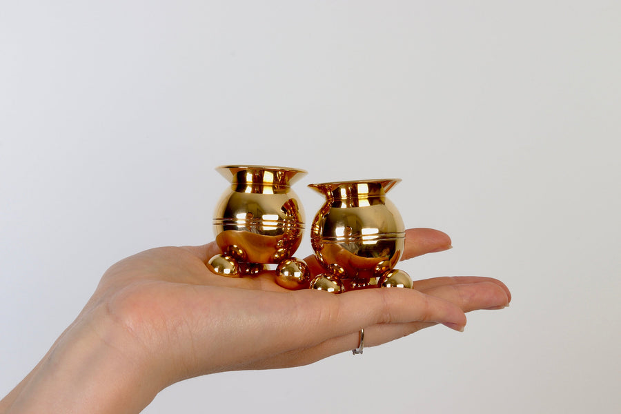 Pair of Mid-Century Swedish Brass Candle Holders by Skultuna Noah Ancienne