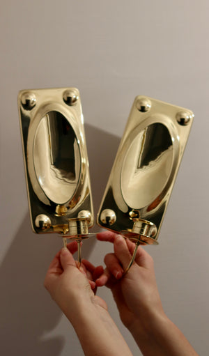 Pair of Mid-Century Swedish Brass Sconces