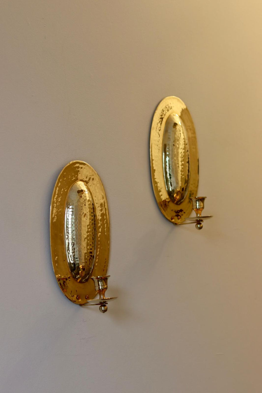 Pair of Mid-Century Swedish Brass Sconces Noah Ancienne