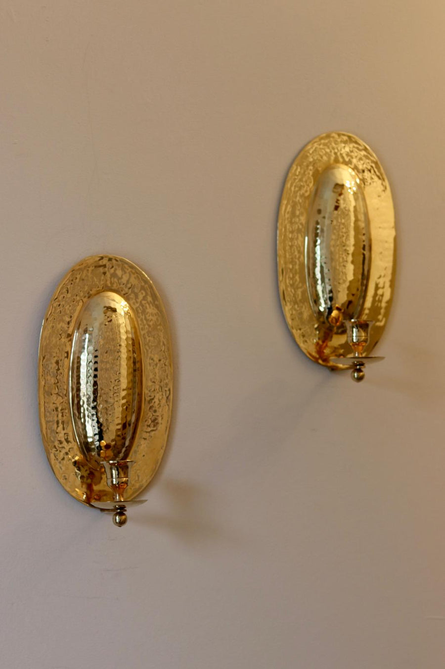 Pair of Mid-Century Swedish Brass Sconces Noah Ancienne