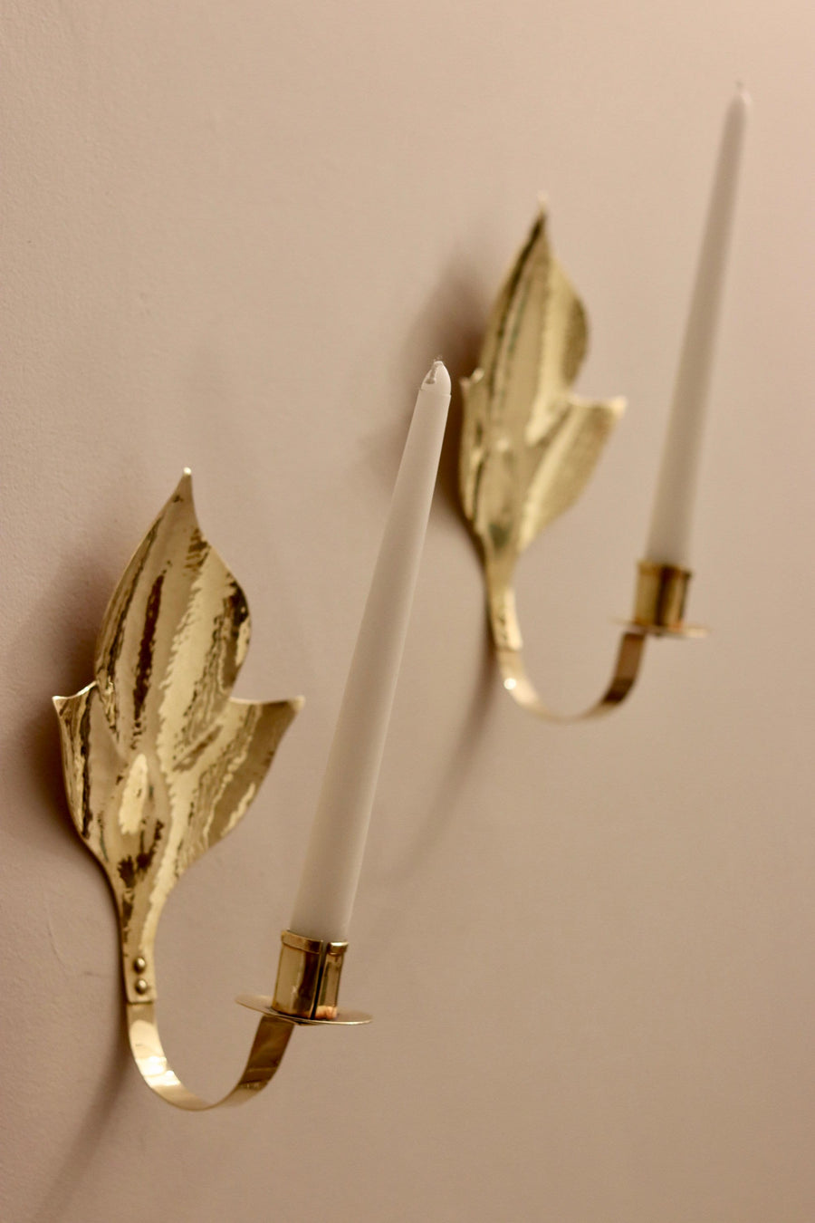 Pair of Mid-Century Swedish Brass Sconces Noah Ancienne