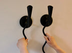 Pair of Mid-Century-Swedish Sconces with Black Coating Noah Ancienne