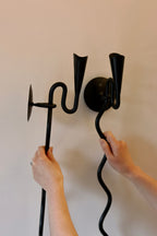 Pair of Mid-Century-Swedish Sconces with Black Coating Noah Ancienne