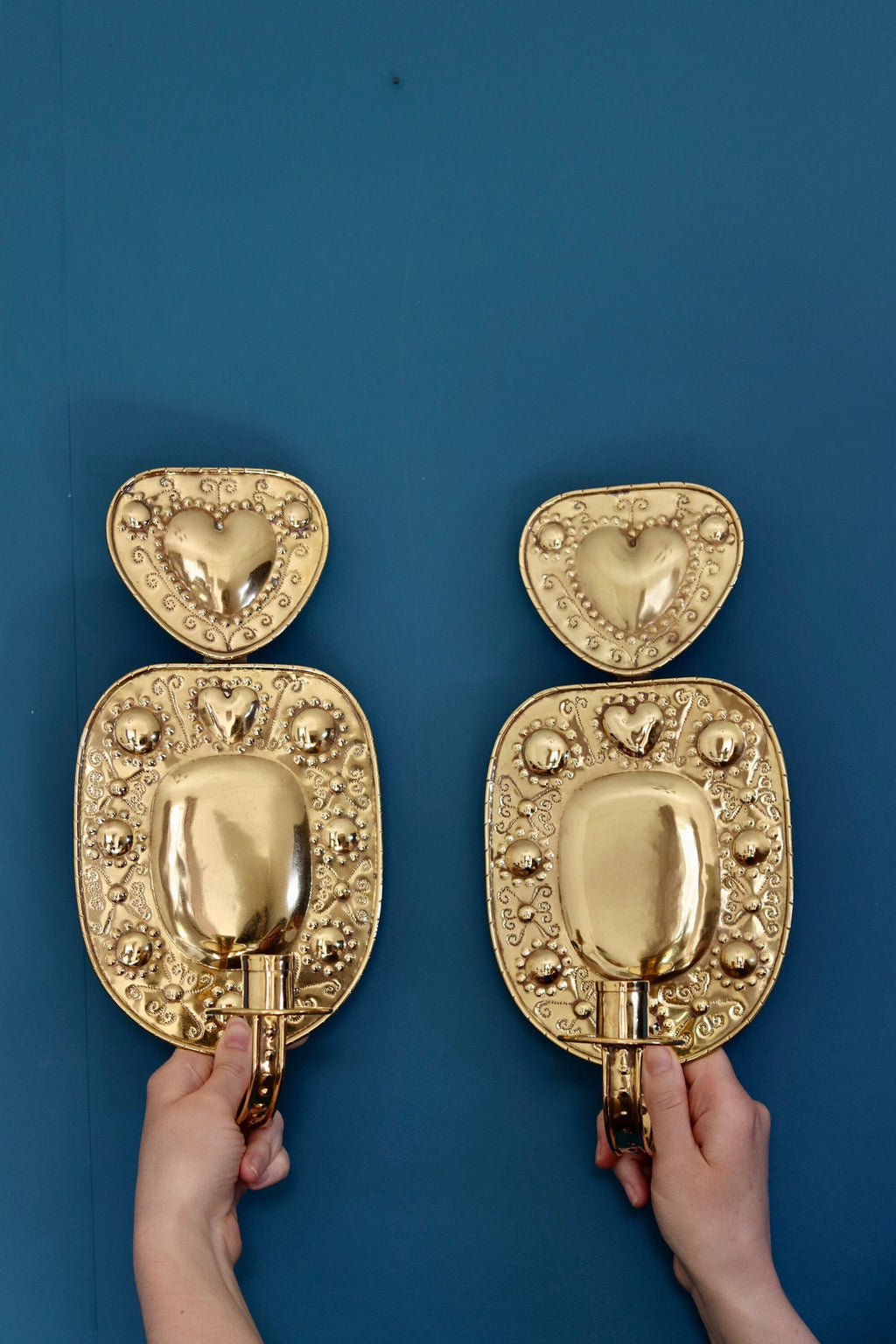 Pair of Swedish Brass Sconces by Thure Rehngren 1978 Noah Ancienne