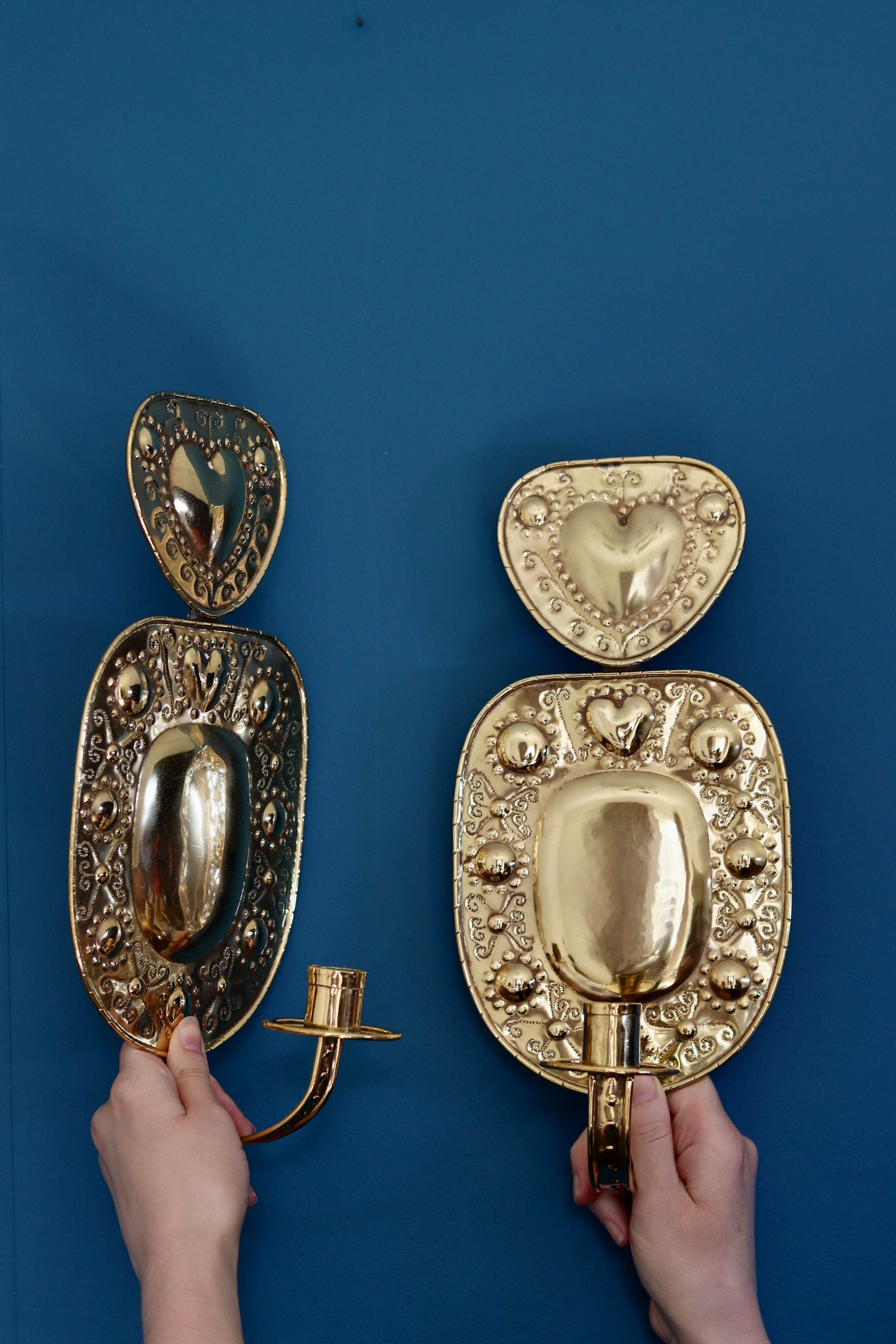 Pair of Swedish Brass Sconces by Thure Rehngren 1978 Noah Ancienne