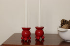 Pair of Swedish Dala Ball Candleholders Noah Ancienne
